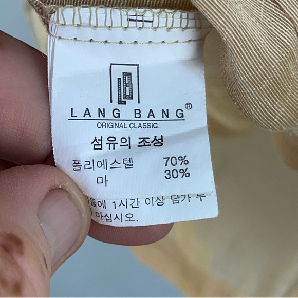 LANGBANG collared sand Gold Color linen minimal shirt from Firenze, - Picture 10 of 13